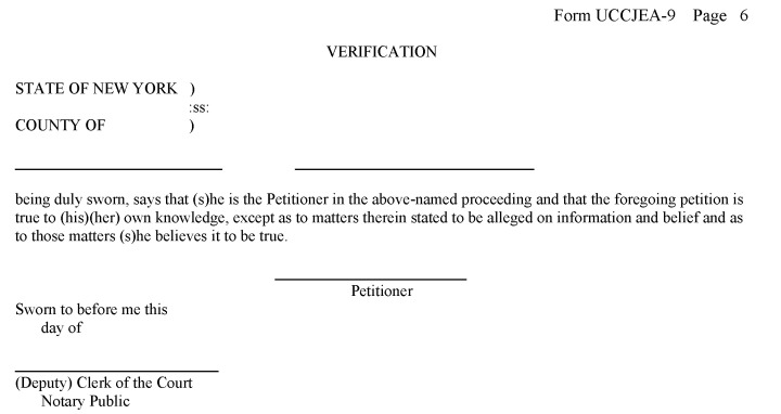 Image 6 within 22 CRR-NY D IV A Form UCCJEA-9