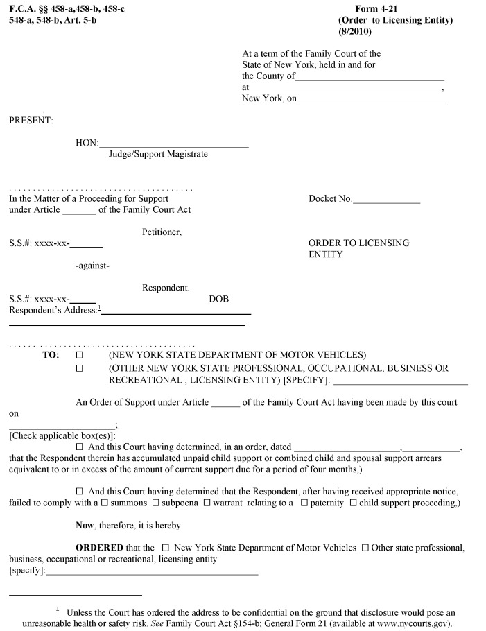 Image 1 within 22 CRR-NY D IV A Form 4-21