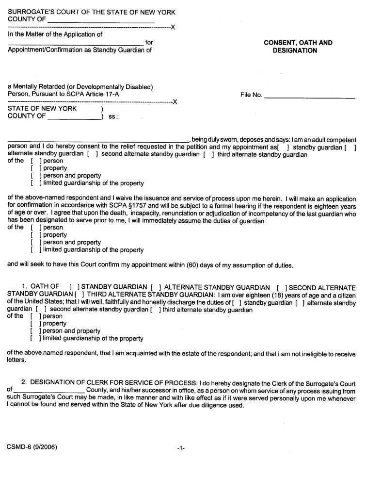 Image 1 within 22 CRR-NY D VII A Form CSMD-6